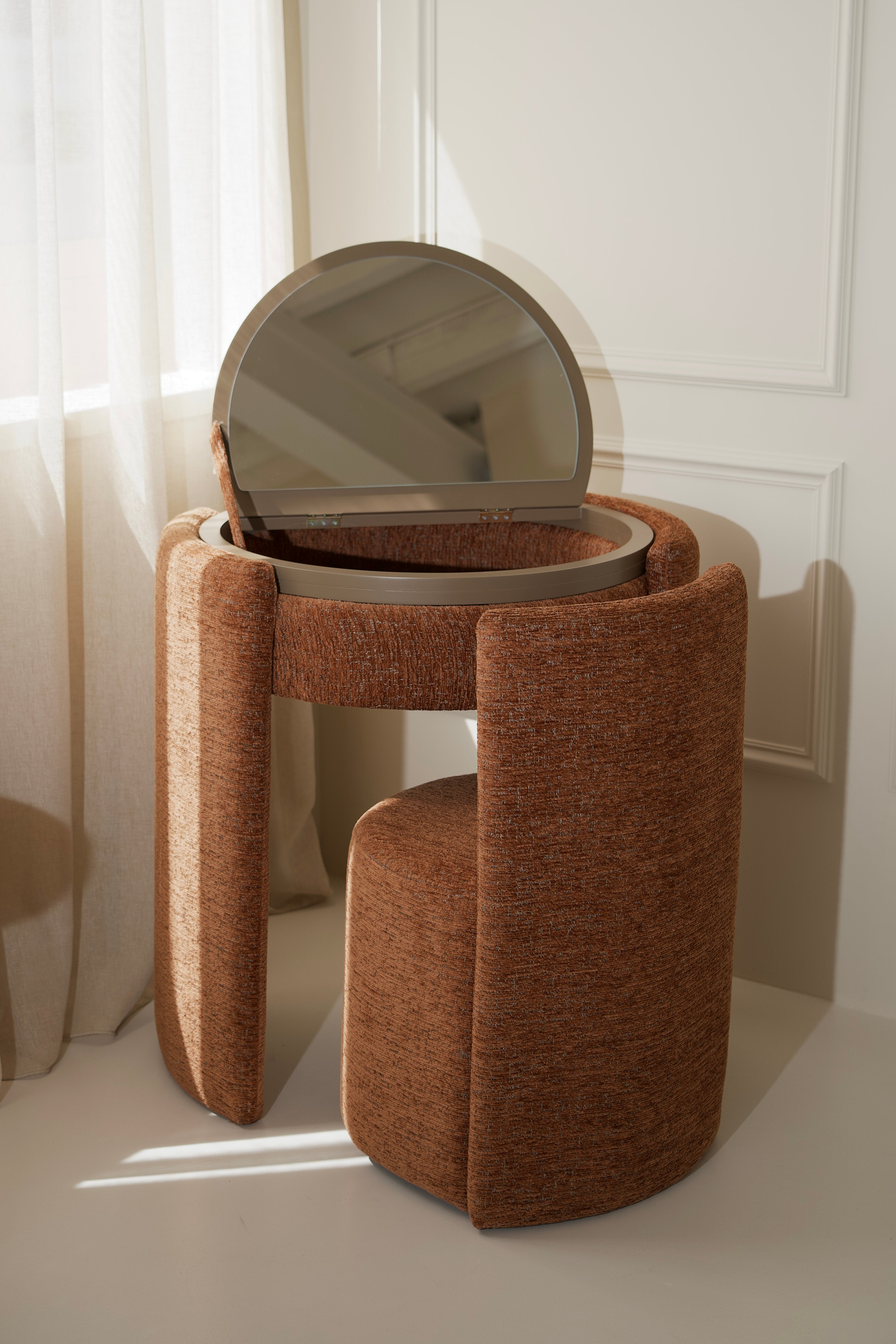 YOME Vanity Table Terracotta – Luxuriöser runder Makeup Table