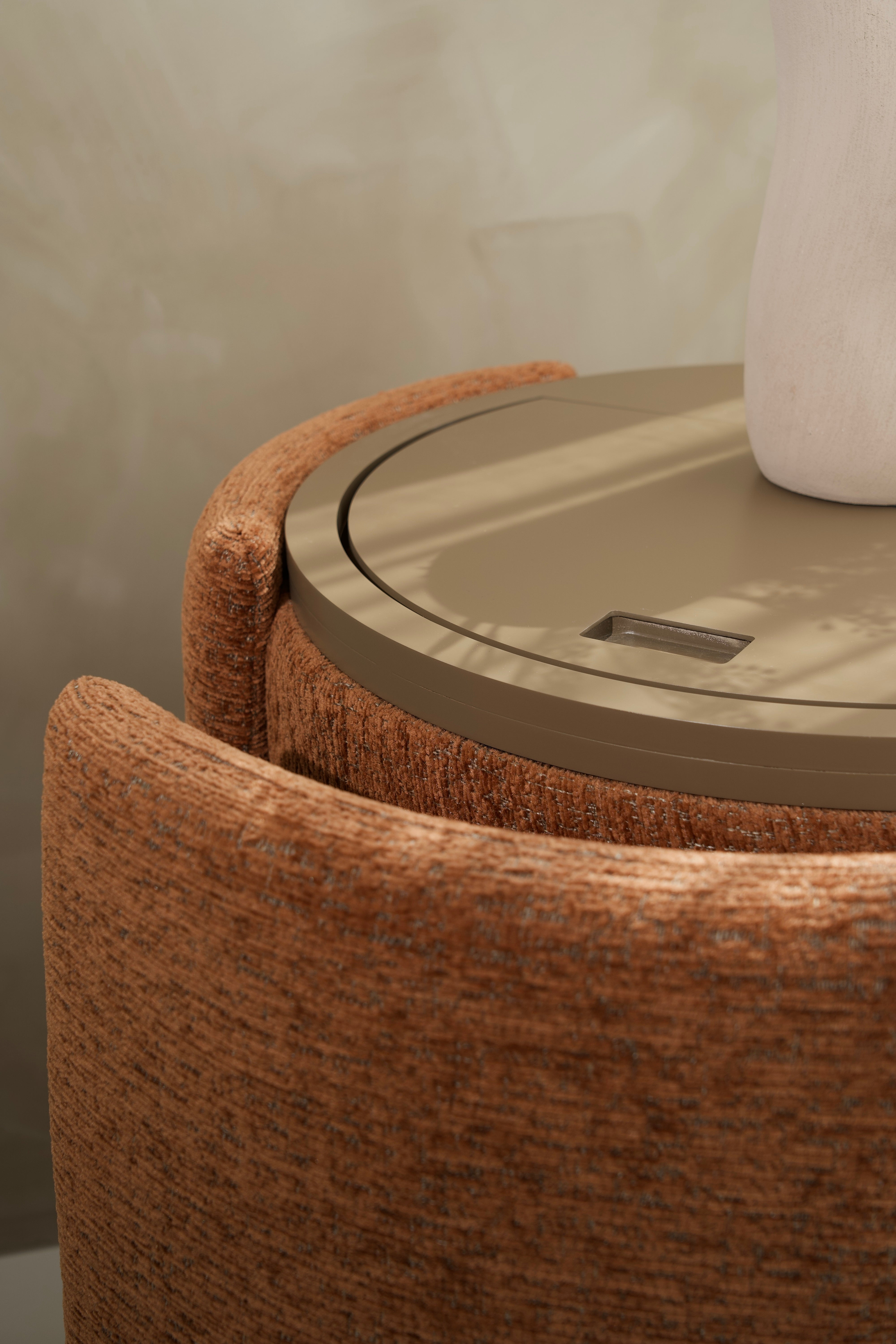 YOME Vanity Table Terracotta – Luxuriöser runder Makeup Table